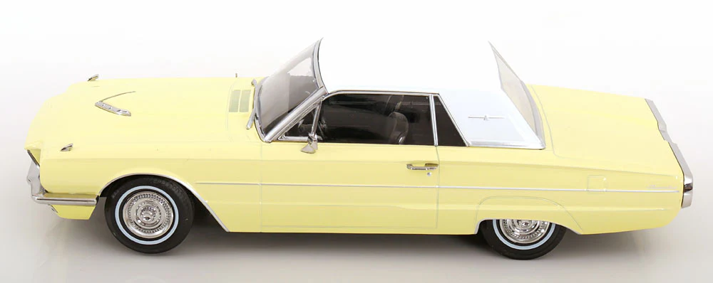 KK Scale 1966 Ford Thunderbird Hardtop Coupe Pale Yellow 1:18 - Image 3