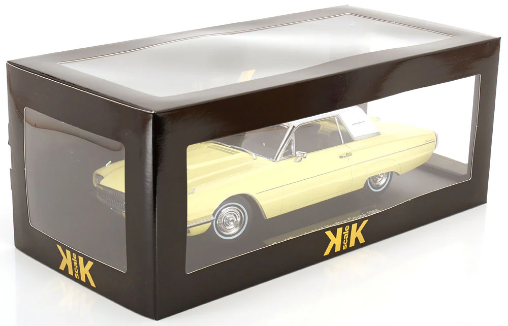KK Scale 1966 Ford Thunderbird Hardtop Coupe Pale Yellow 1:18 - Image 6