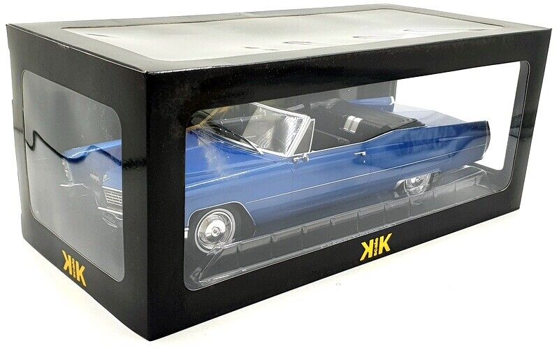 KK Scale 1967 Cadillac DeVille Convertible Blue Metallic 1:18 - Image 6