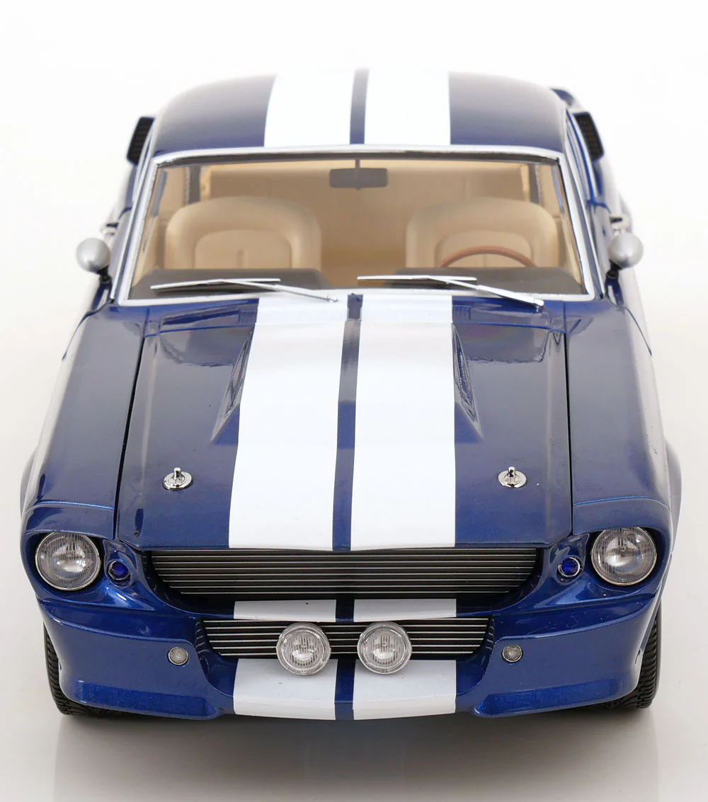 KK Scale 1967 Ford Mustang Shelby GT500 Blue w/ White Stripes 1:12 - Image 4