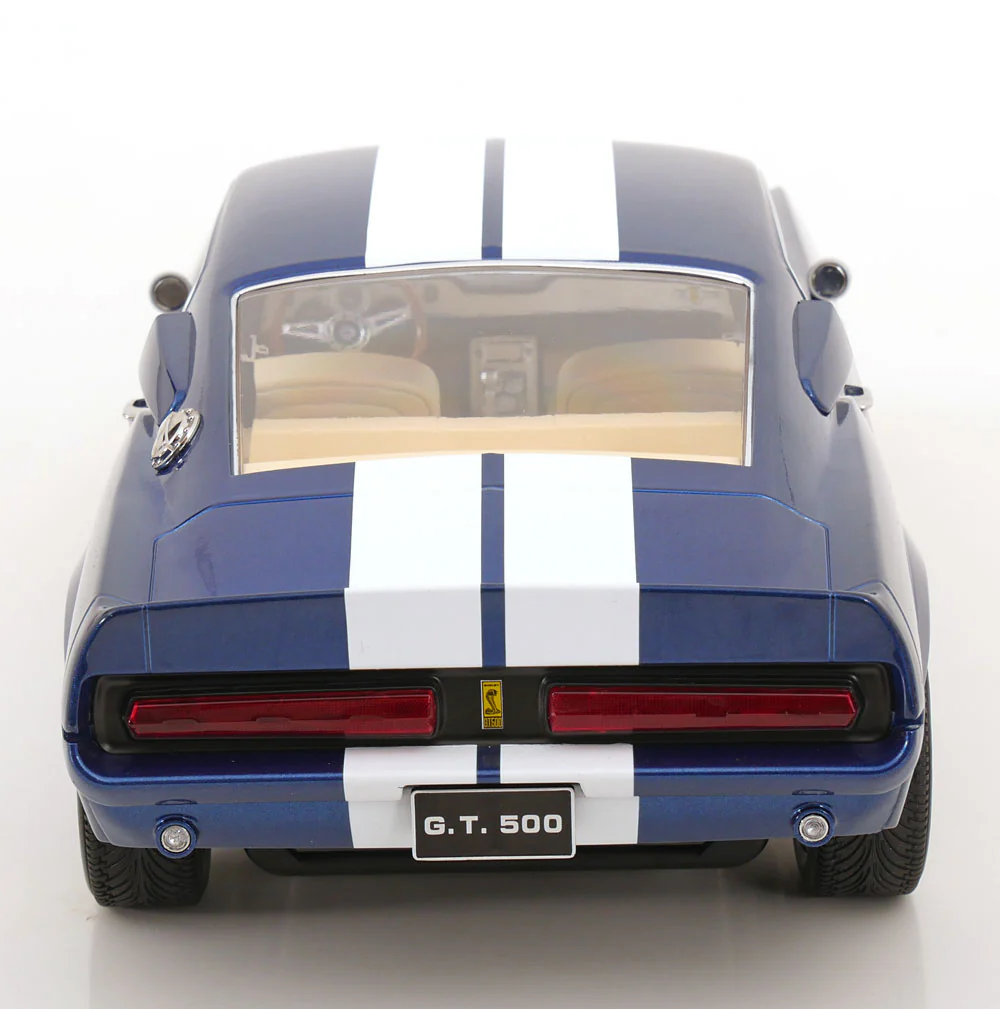 KK Scale 1967 Ford Mustang Shelby GT500 Blue w/ White Stripes 1:12 - Image 5
