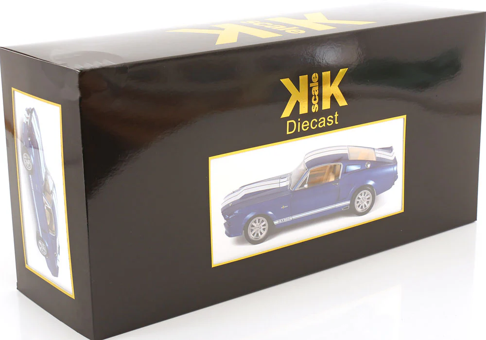 KK Scale 1967 Ford Mustang Shelby GT500 Blue w/ White Stripes 1:12 - Image 8