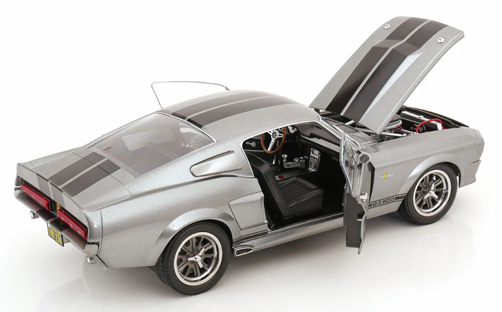 KK Scale 1967 Ford Mustang Shelby GT500 "Eleanor" Grey w/ Black Stripes 1:12 - Image 7