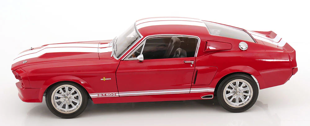 KK Scale 1967 Ford Mustang Shelby GT500 Red w/ White Stripes 1:12 - Image 3