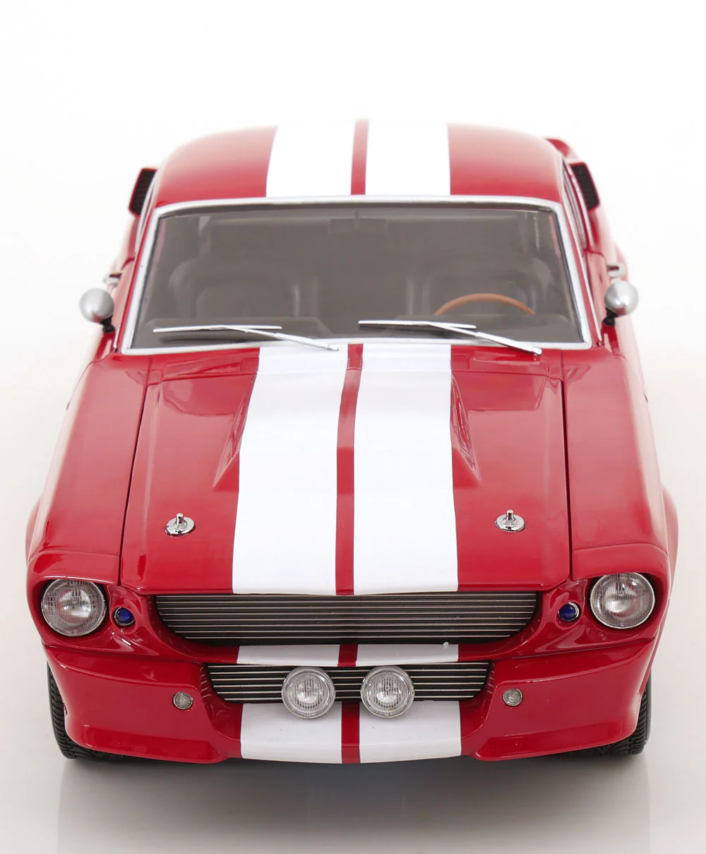 KK Scale 1967 Ford Mustang Shelby GT500 Red w/ White Stripes 1:12 - Image 4