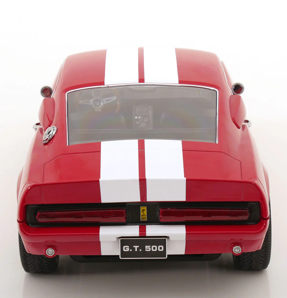 KK Scale 1967 Ford Mustang Shelby GT500 Red w/ White Stripes 1:12 - Image 5