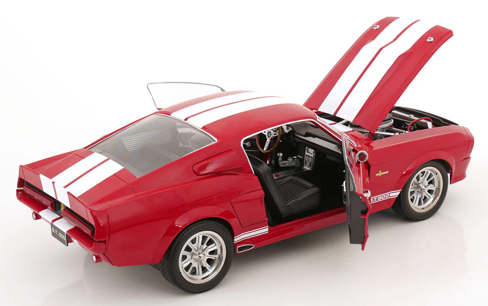 KK Scale 1967 Ford Mustang Shelby GT500 Red w/ White Stripes 1:12 - Image 7