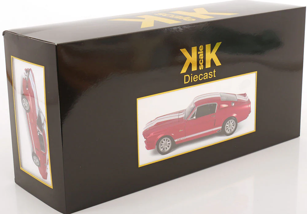 KK Scale 1967 Ford Mustang Shelby GT500 Red w/ White Stripes 1:12 - Image 8