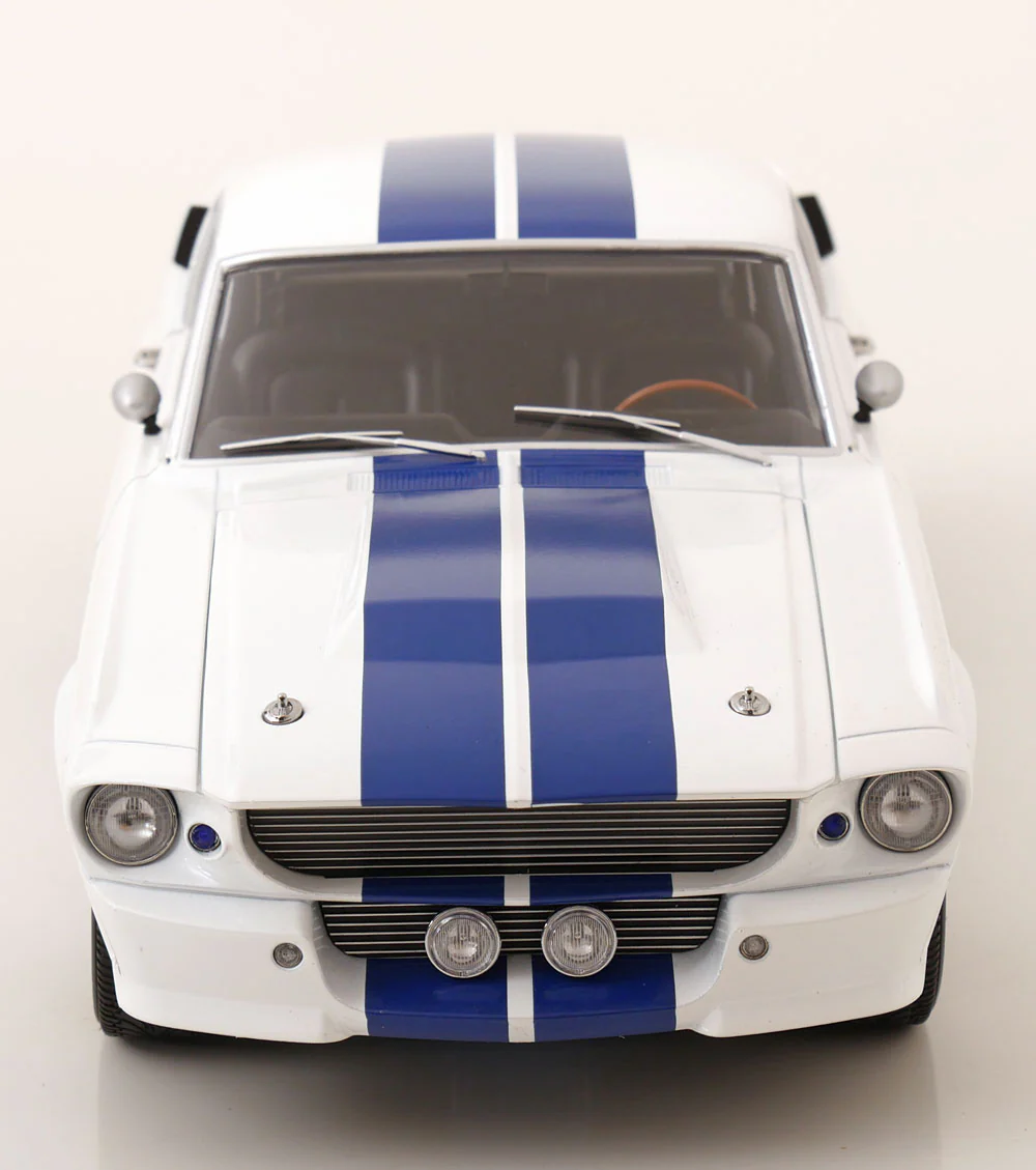 KK Scale 1967 Ford Mustang Shelby GT500 White w/ Blue Stripes 1:12 - Image 6