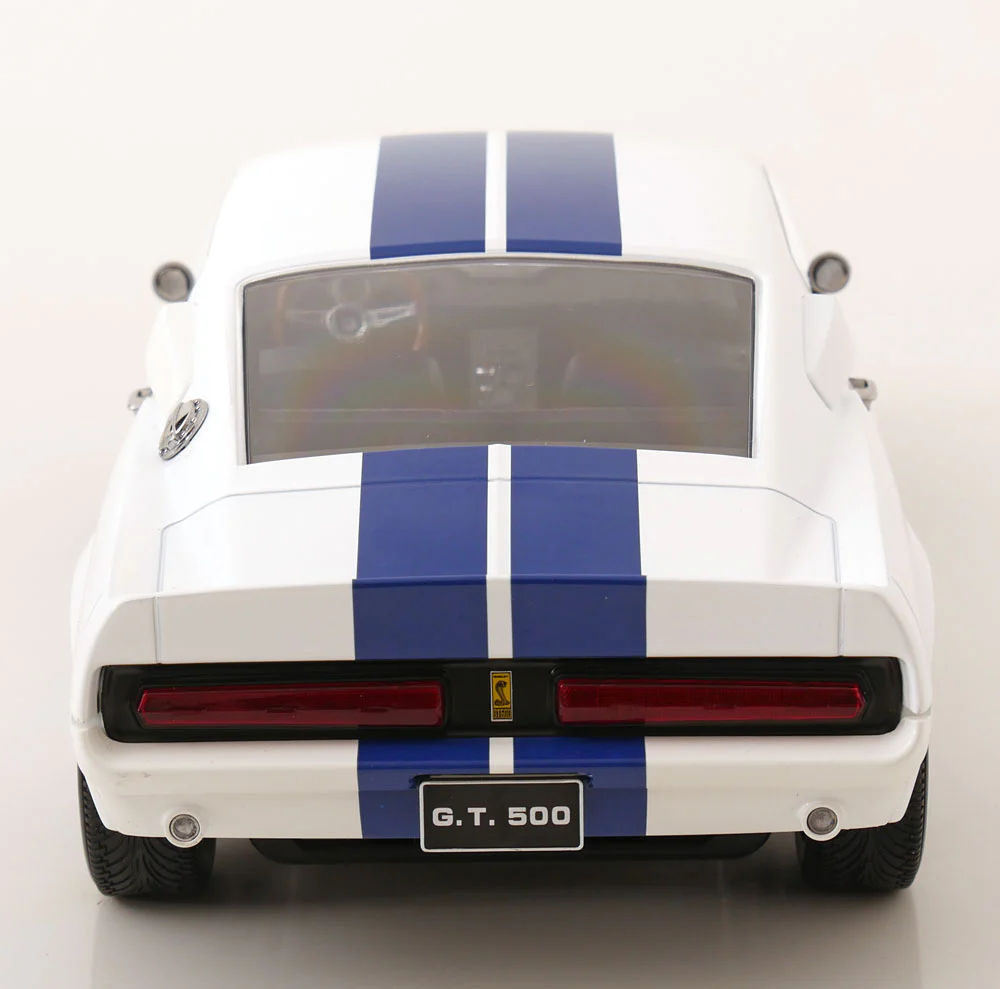 KK Scale 1967 Ford Mustang Shelby GT500 White w/ Blue Stripes 1:12 - Image 7