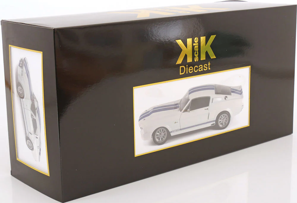 KK Scale 1967 Ford Mustang Shelby GT500 White w/ Blue Stripes 1:12 - Image 8