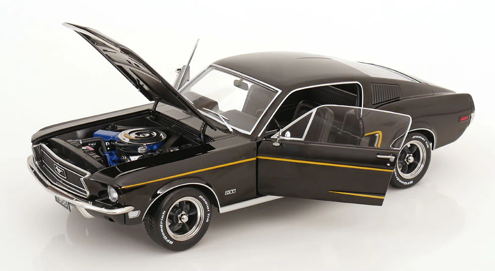 KK Scale 1968 Ford Mustang GT Fastback Black 1:12 - Image 6