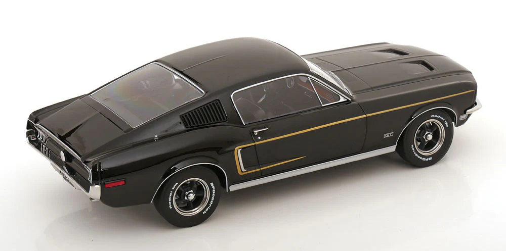 KK Scale 1968 Ford Mustang GT Fastback Black 1:18 - Image 2