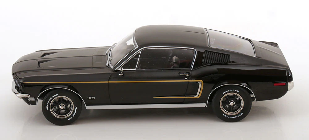 KK Scale 1968 Ford Mustang GT Fastback Black 1:18 - Image 3