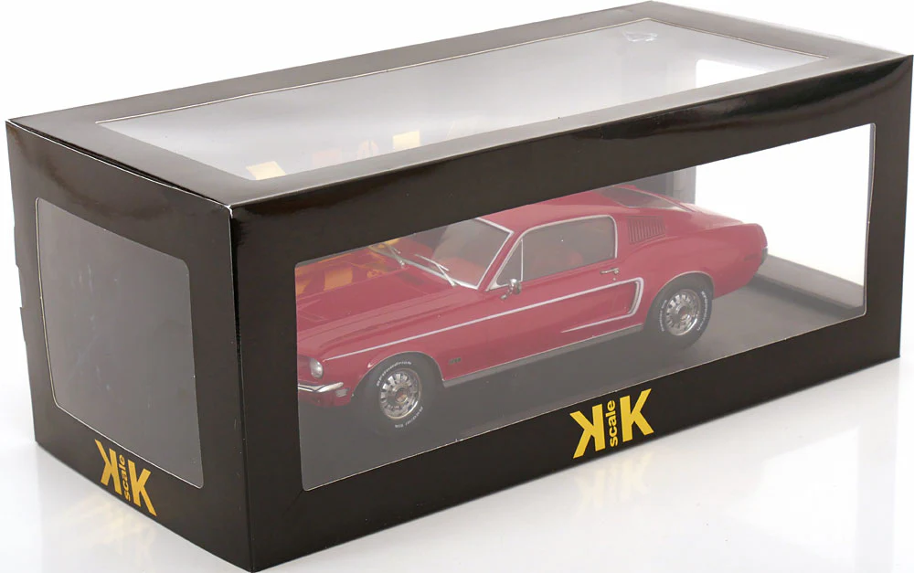 KK Scale 1968 Ford Mustang GT Fastback Red 1:18 - Image 6