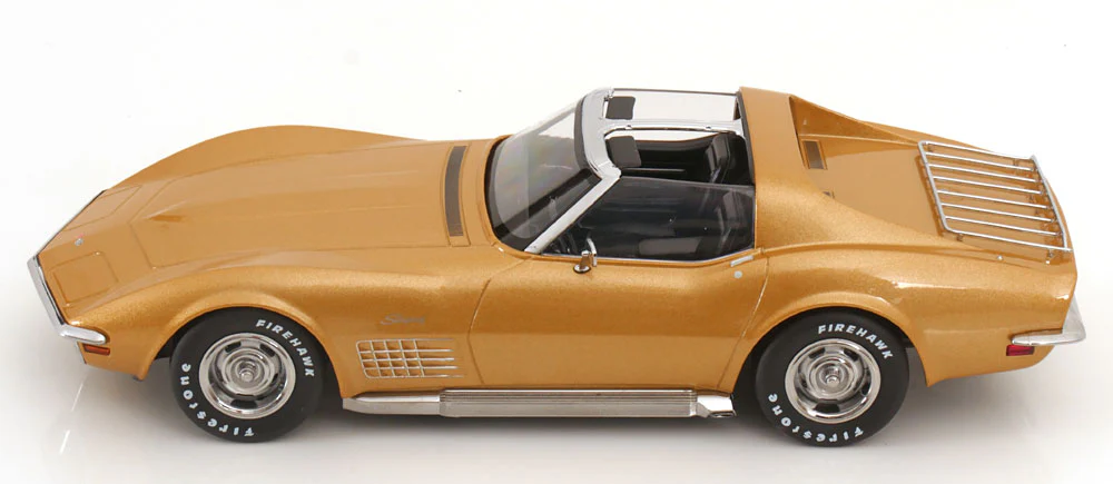 KK Scale 1972 Chevy Corvette C3 Stingray Gold Metallic (w/ Removable T-Tops) 1:18 - Image 3