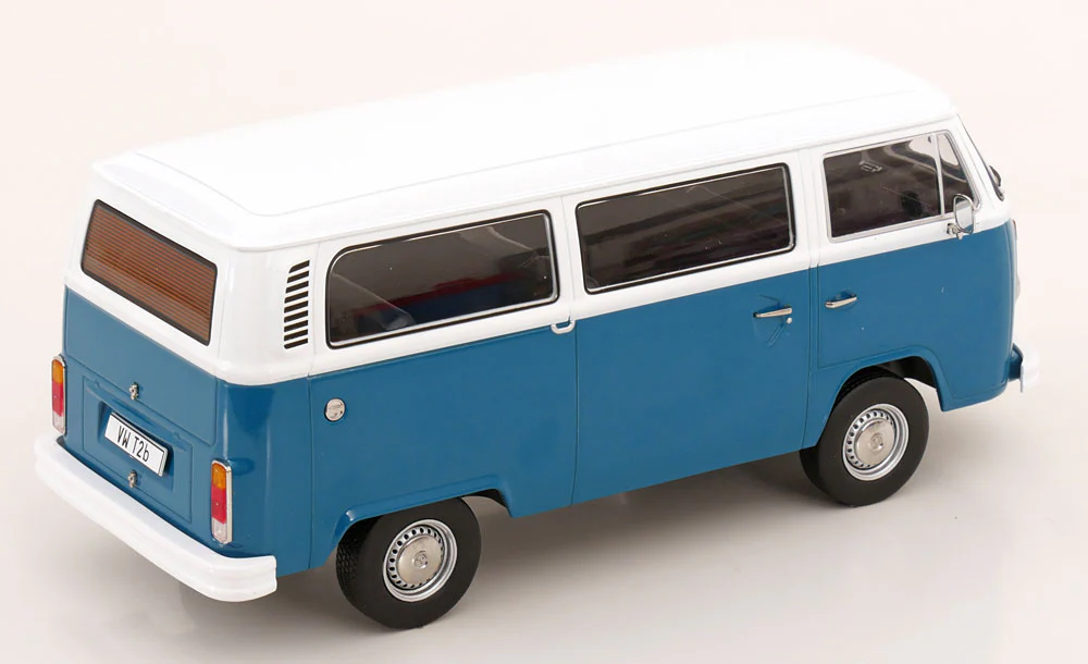 KK Scale 1972 Volkswagen T2b Minibus Blue & White 1:18 - Image 2