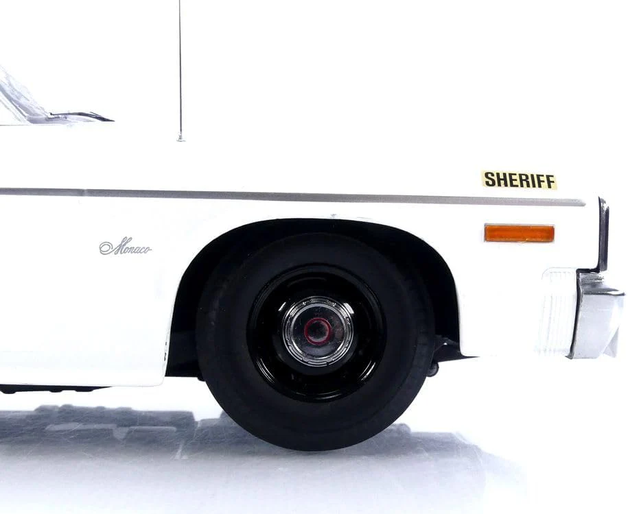 KK Scale 1974 Dodge Monaco Hazzard County Police Cruiser (Dukes of Hazzard) White 1:18 - Image 5