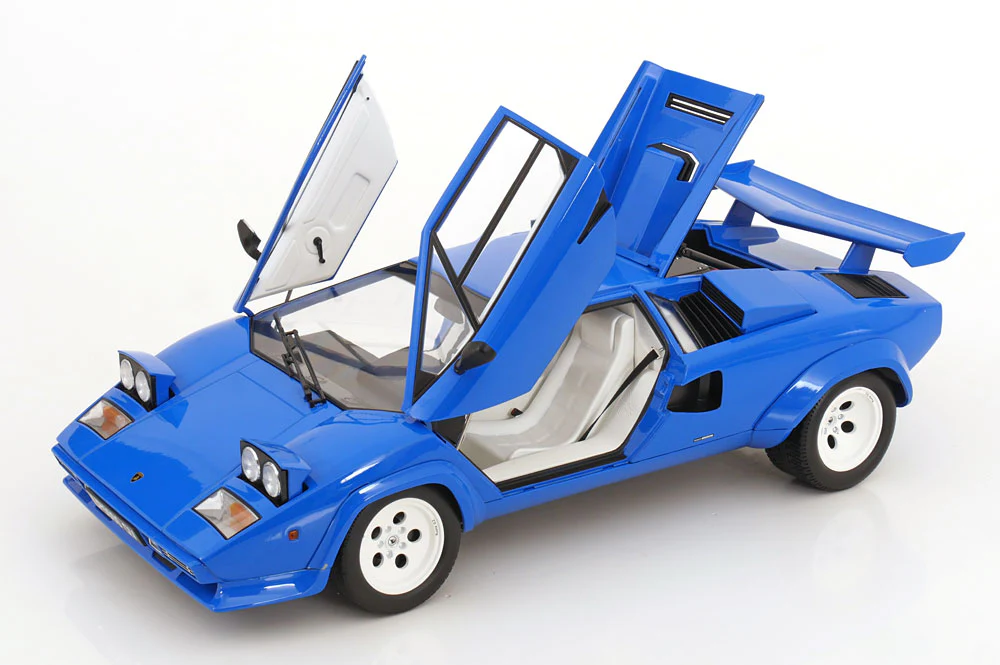 KK Scale 1985 Lamborghini Countach LP 5000S QV Blue 1:12 - Image 2