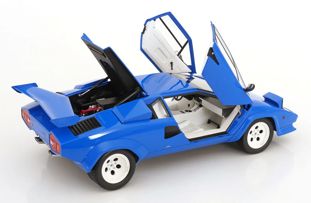 KK Scale 1985 Lamborghini Countach LP 5000S QV Blue 1:12 - Image 3