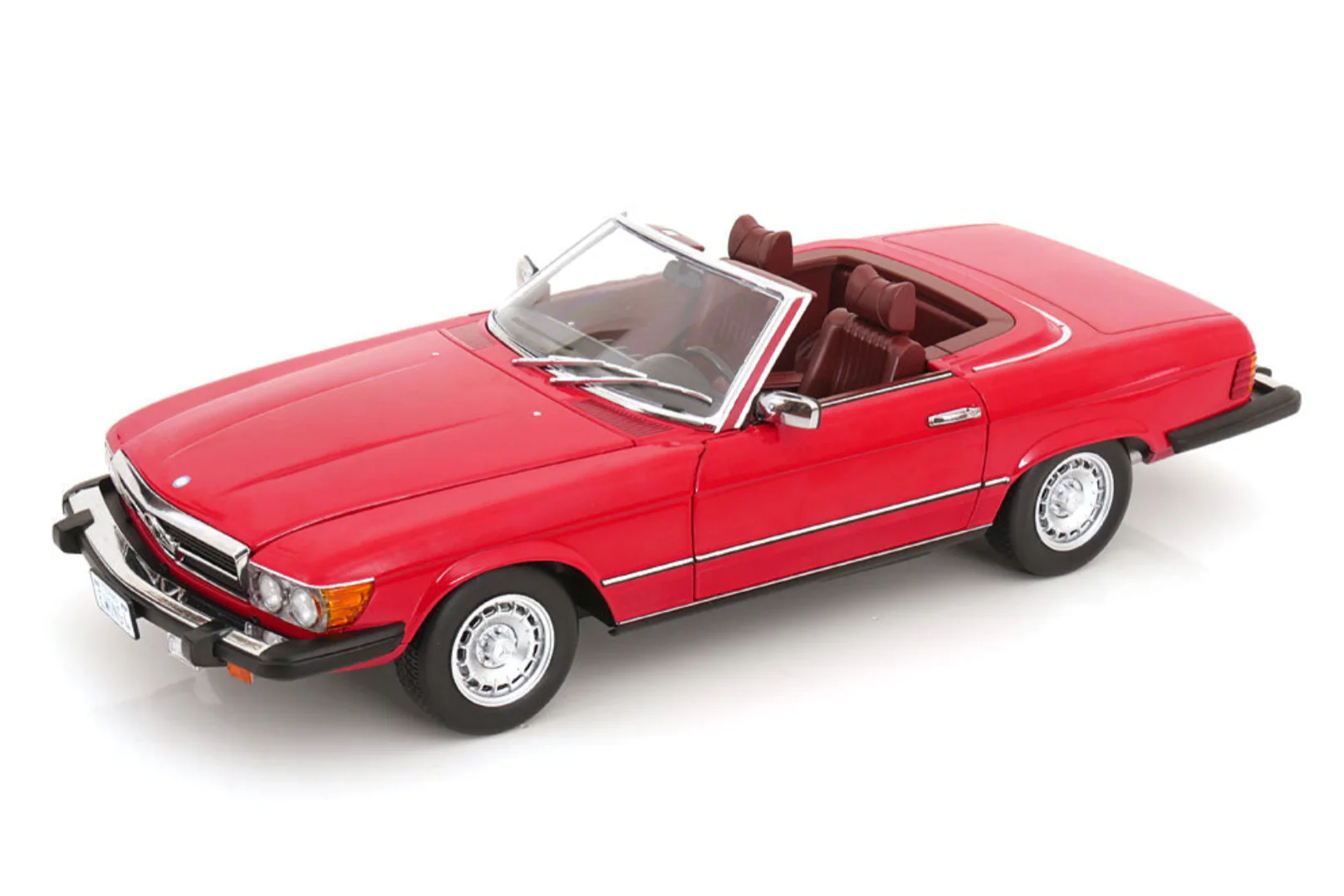 KK Scale 1985 Mercedes-Benz S Class 450SL (R107) Convertible (Dallas TV Series) Red 1:12