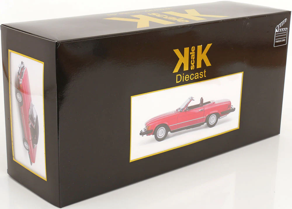 KK Scale 1985 Mercedes-Benz S Class 450SL (R107) Convertible (Dallas TV Series) Red 1:12 - Image 11