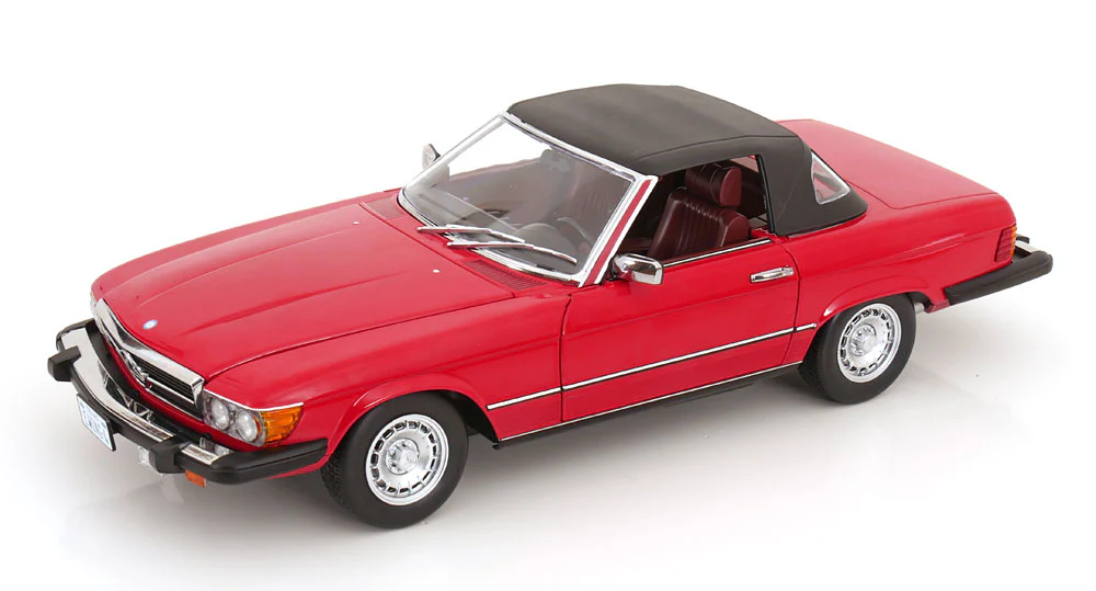 KK Scale 1985 Mercedes-Benz S Class 450SL (R107) Convertible (Dallas TV Series) Red 1:12 - Image 2