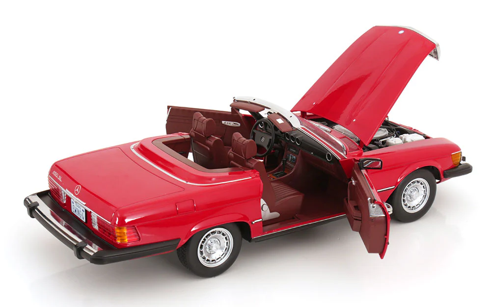 KK Scale 1985 Mercedes-Benz S Class 450SL (R107) Convertible (Dallas TV Series) Red 1:12 - Image 4