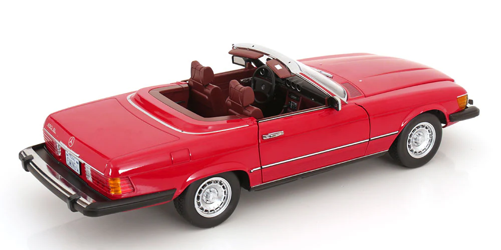 KK Scale 1985 Mercedes-Benz S Class 450SL (R107) Convertible (Dallas TV Series) Red 1:12 - Image 5