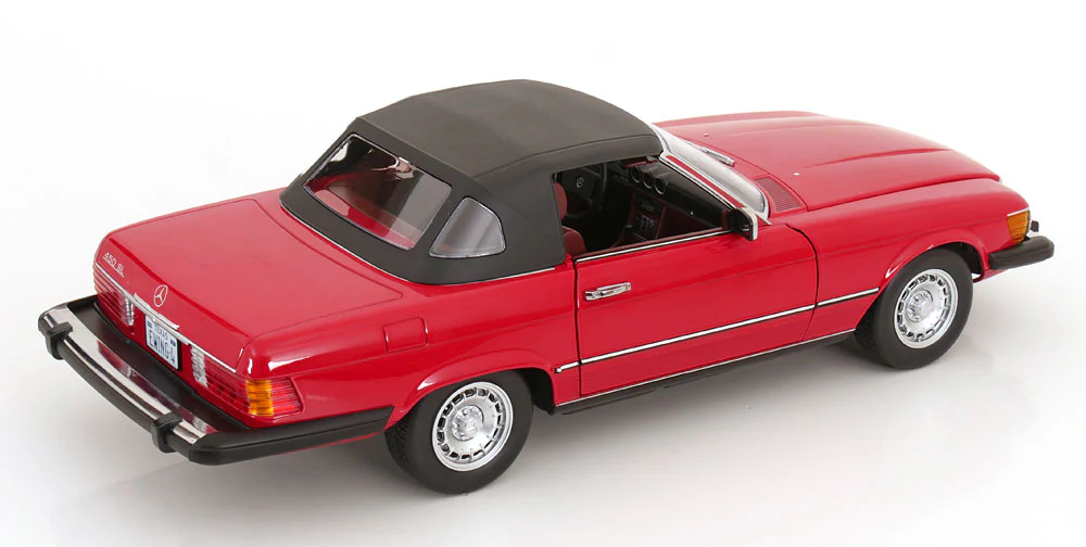KK Scale 1985 Mercedes-Benz S Class 450SL (R107) Convertible (Dallas TV Series) Red 1:12 - Image 6