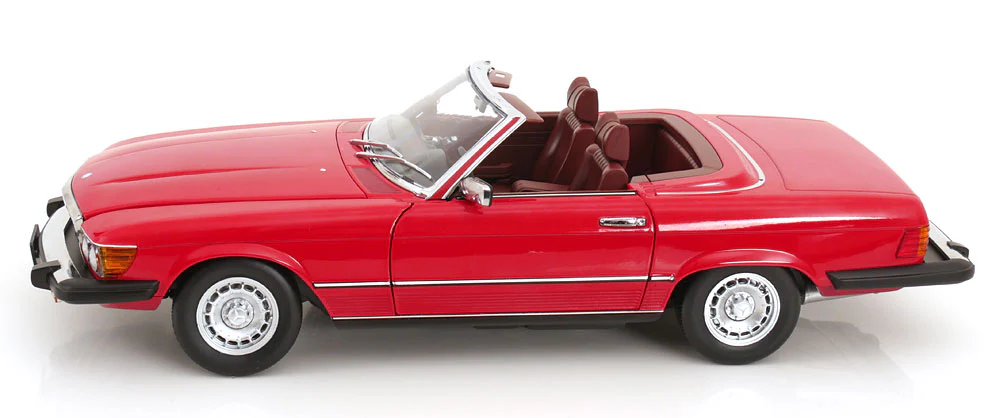 KK Scale 1985 Mercedes-Benz S Class 450SL (R107) Convertible (Dallas TV Series) Red 1:12 - Image 7
