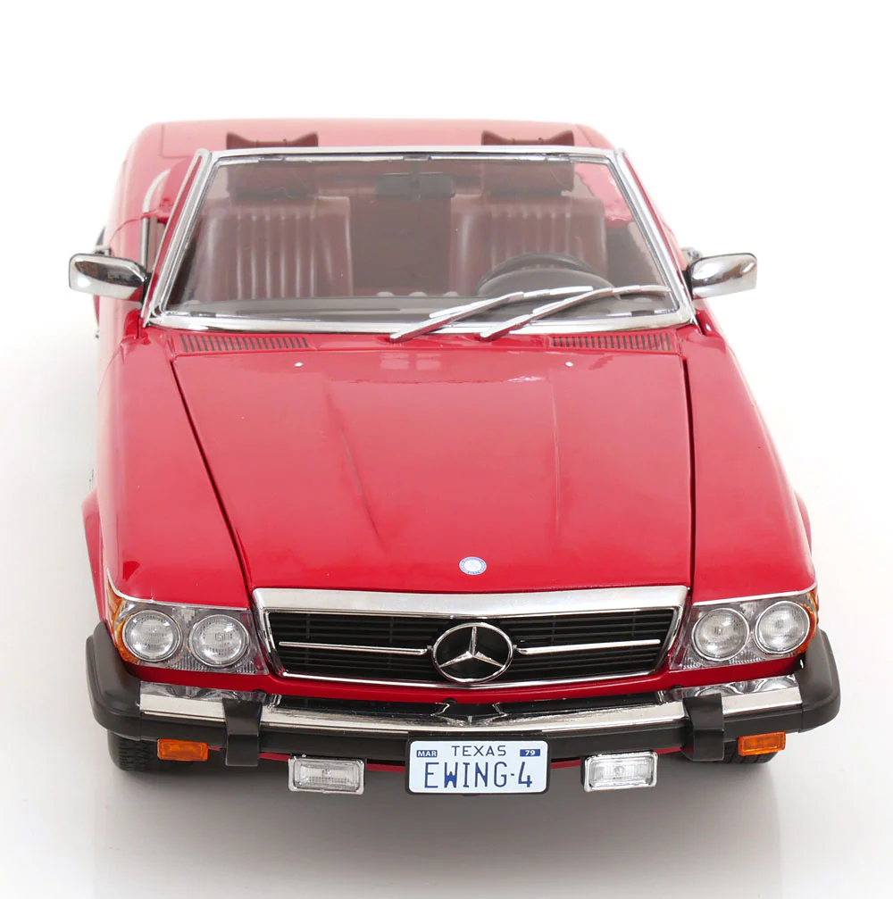KK Scale 1985 Mercedes-Benz S Class 450SL (R107) Convertible (Dallas TV Series) Red 1:12 - Image 8