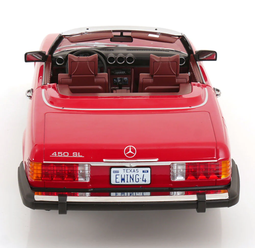 KK Scale 1985 Mercedes-Benz S Class 450SL (R107) Convertible (Dallas TV Series) Red 1:12 - Image 9