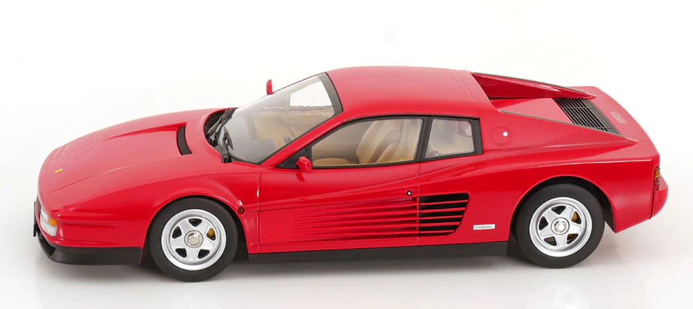 KK Scale 1986 Ferrari Testarossa European Version Red w/ Tan Interior 1:18 - Image 3