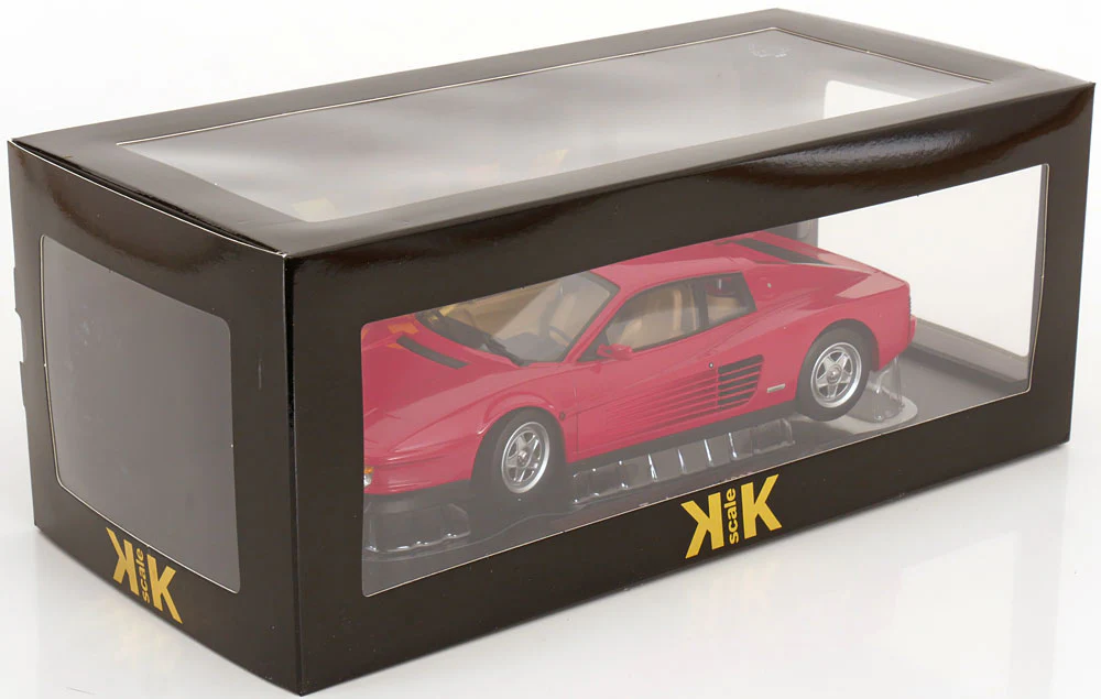 KK Scale 1986 Ferrari Testarossa European Version Red w/ Tan Interior 1:18 - Image 6