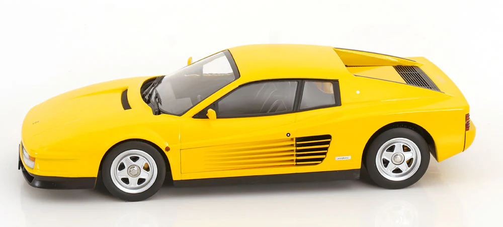 KK Scale 1986 Ferrari Testarossa European Version Yellow 1:18 - Image 3
