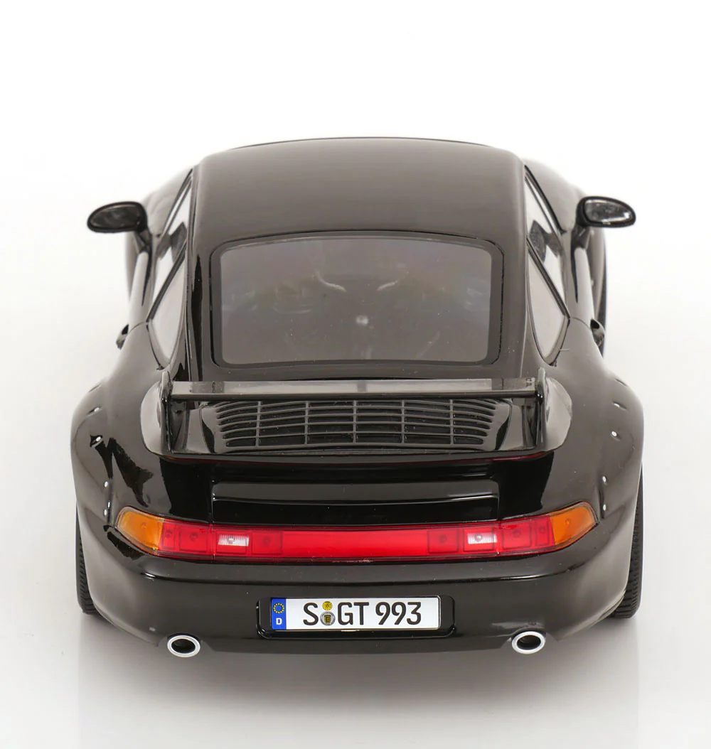 KK Scale 1996 Porsche 911 993 GT2 w/ Gold BBS Wheels Black 1:18 - Image 5