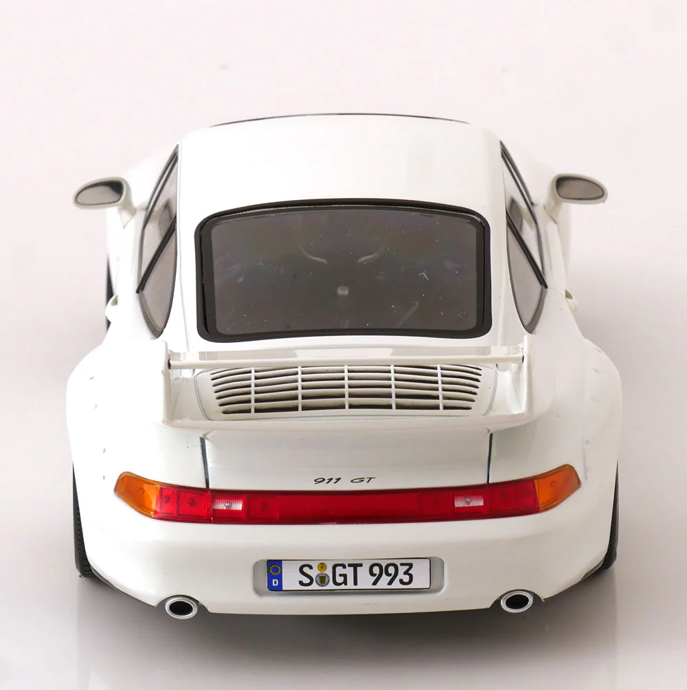 KK Scale 1996 Porsche 911 993 GT2 w/ Gold BBS Wheels White 1:18 - Image 5