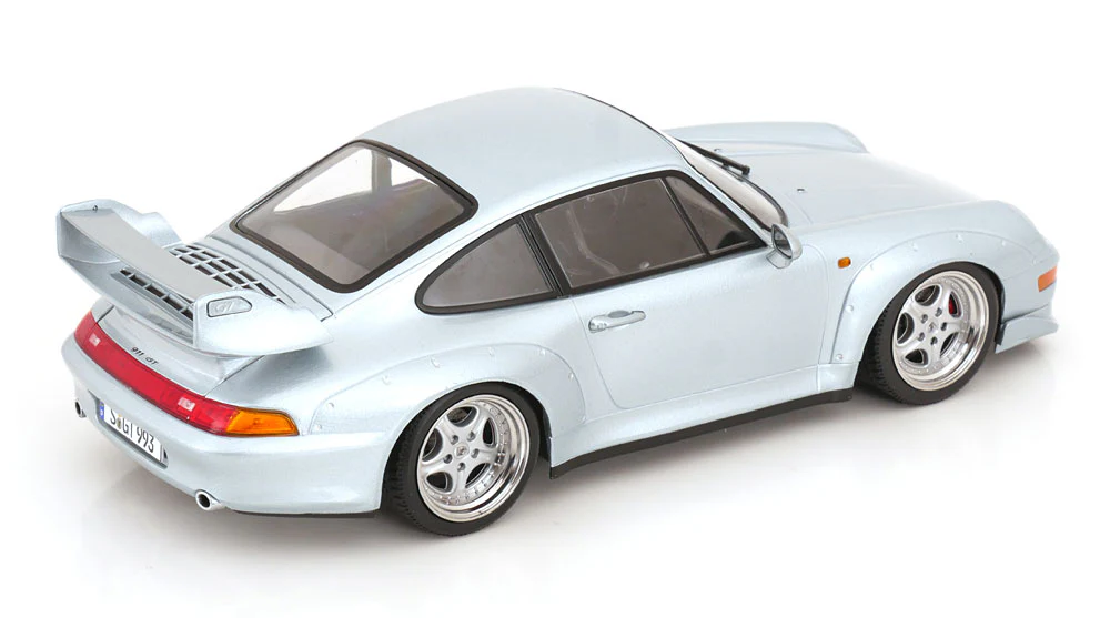 KK Scale 1996 Porsche 911 993 GT2 w/ Speedline Wheels Silver 1:18 - Image 2