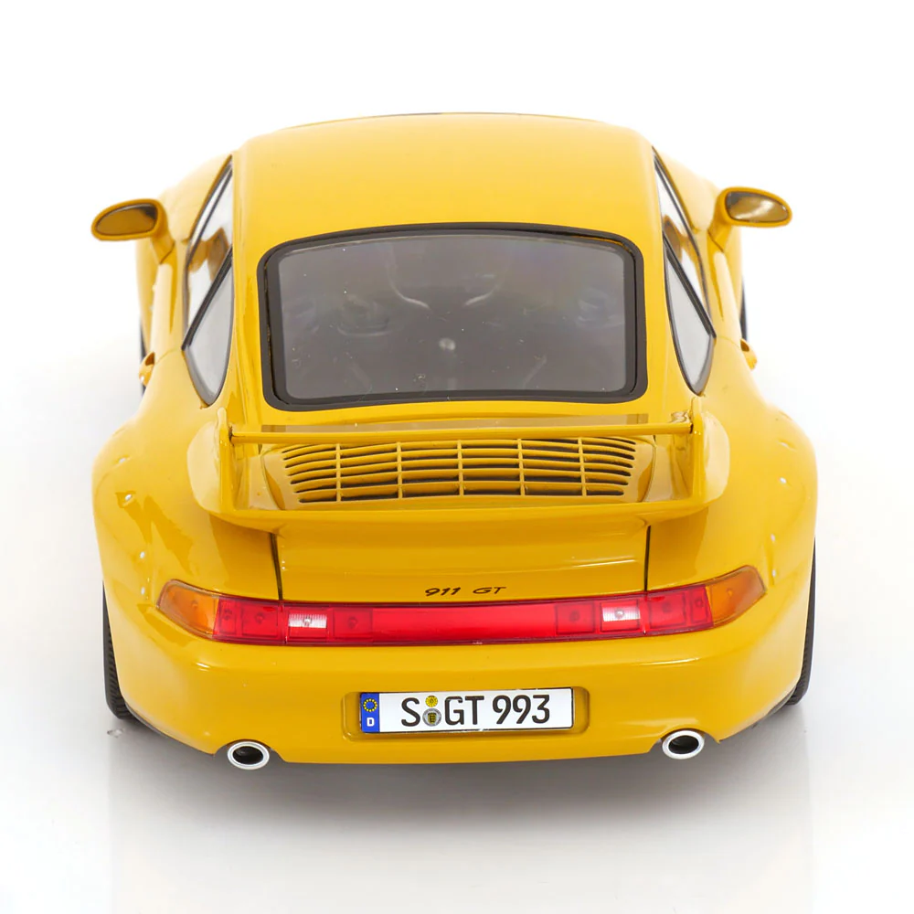 KK Scale 1996 Porsche 911 993 GT2 w/ Speedline Wheels Yellow 1:18 - Image 5