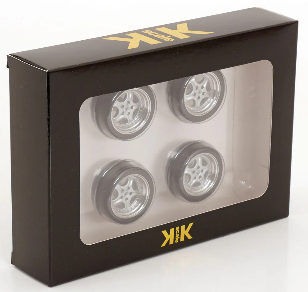 KK Scale Speedline Silver Wheel and Tire Set 1:18 - Image 2