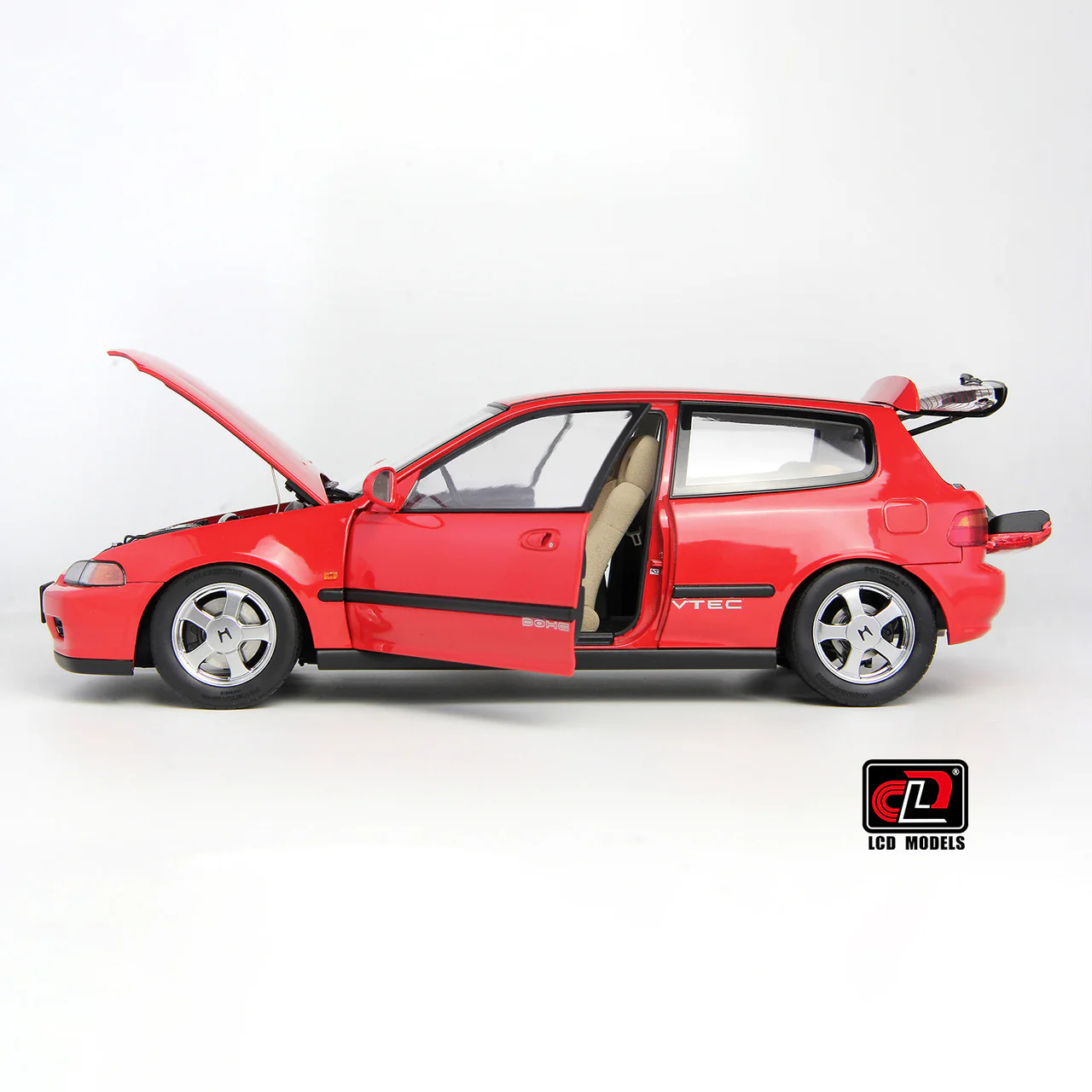 LCD 1993 Honda Civic SiR II EG6 V-Tech Hatchback Red 1:18 - Image 3