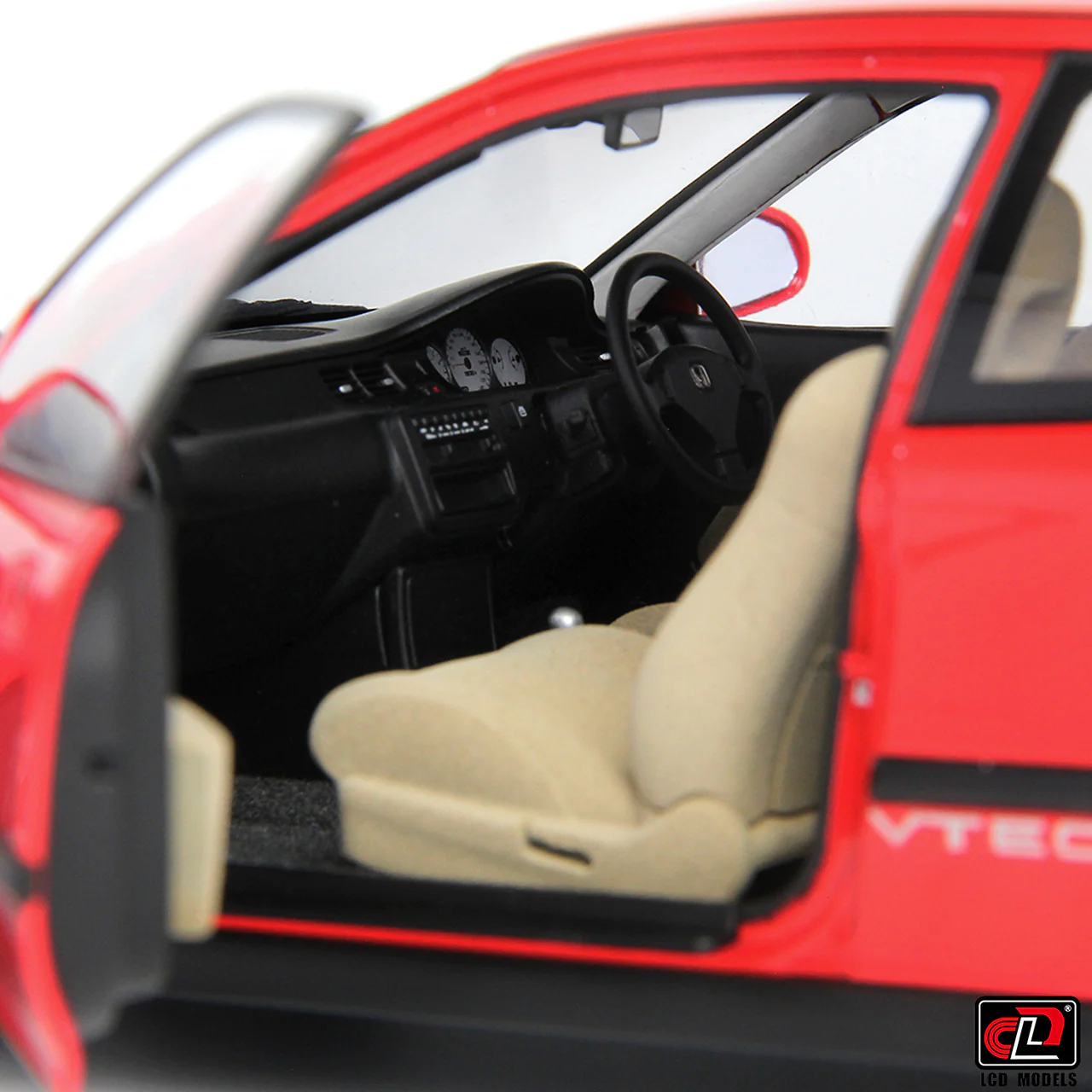 LCD 1993 Honda Civic SiR II EG6 V-Tech Hatchback Red 1:18 - Image 4