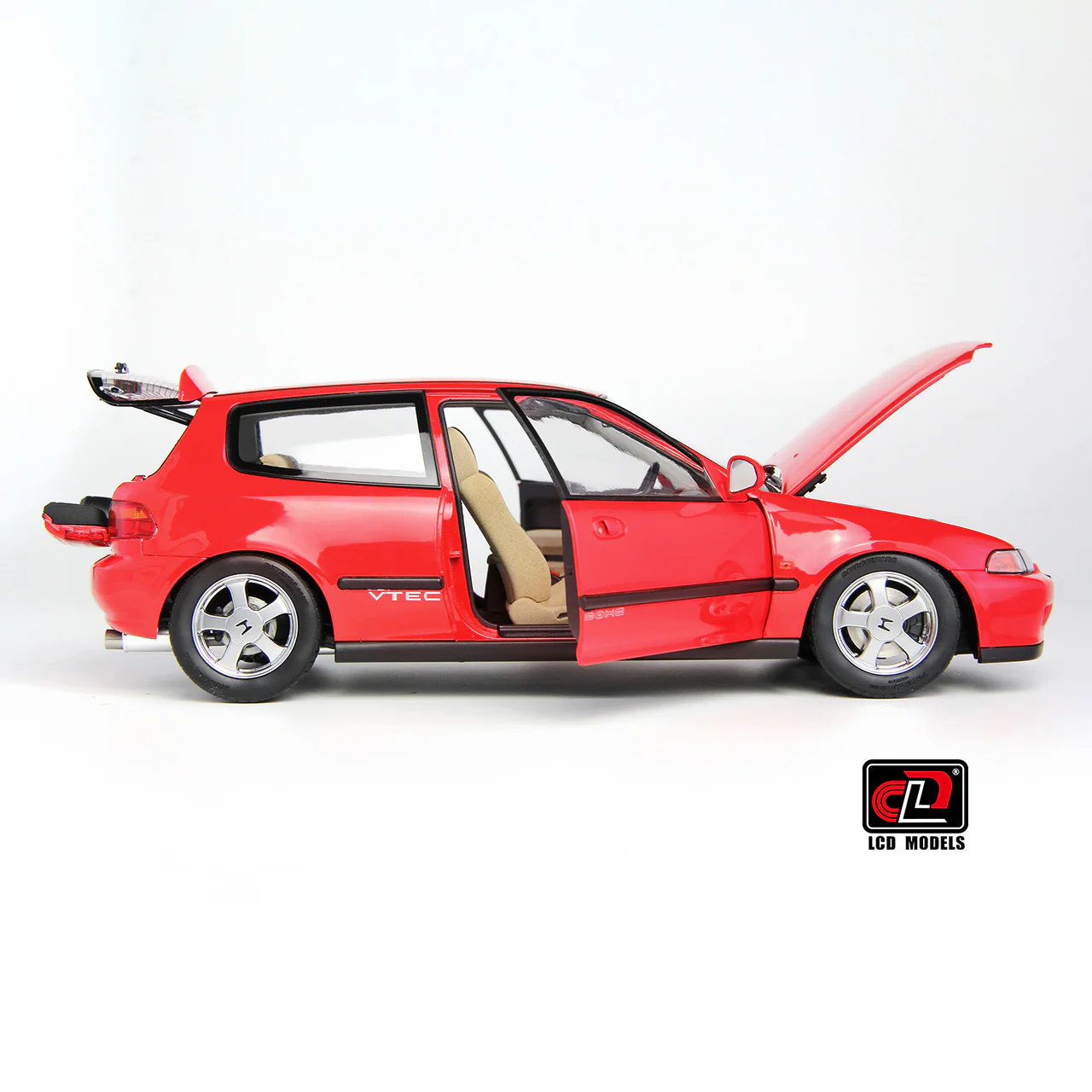 LCD 1993 Honda Civic SiR II EG6 V-Tech Hatchback Red 1:18 - Image 5