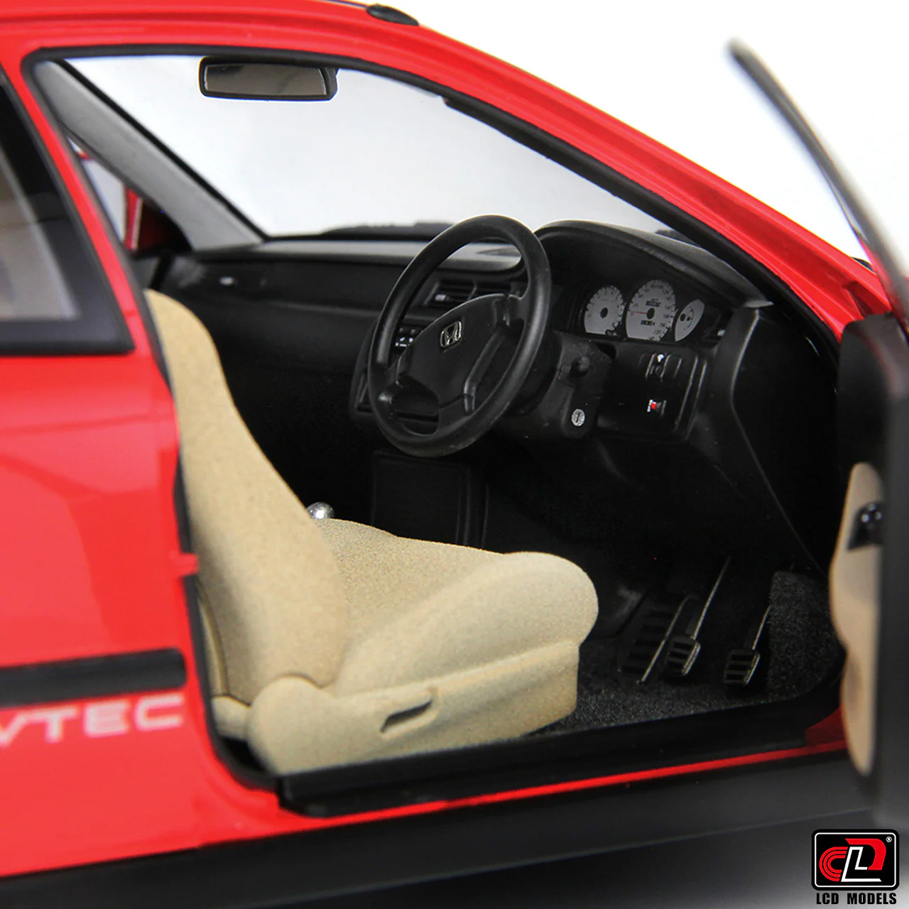 LCD 1993 Honda Civic SiR II EG6 V-Tech Hatchback Red 1:18 - Image 6