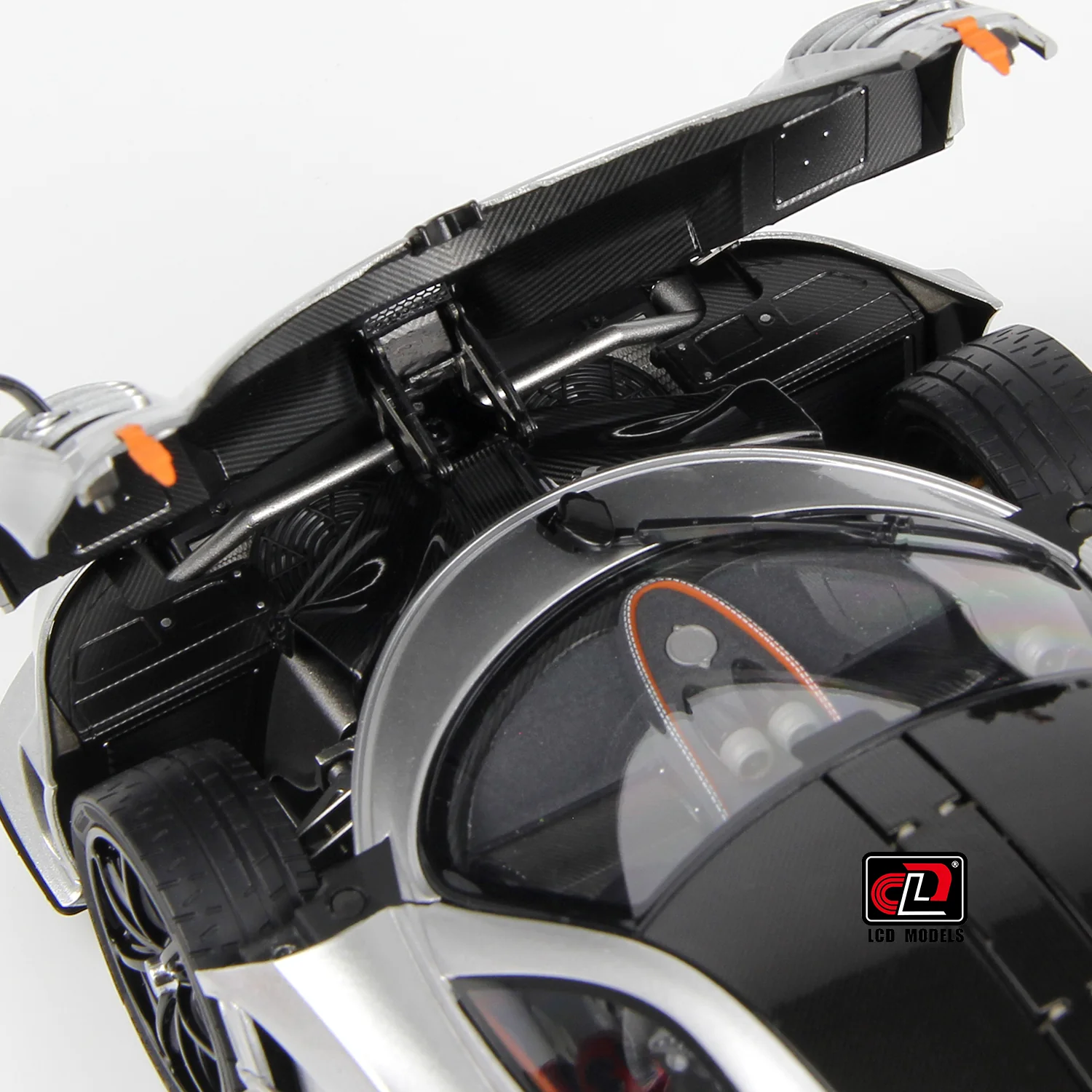 LCD 2020 Pagani Imola Silver w/ Black Wheels 1:18 - Image 16