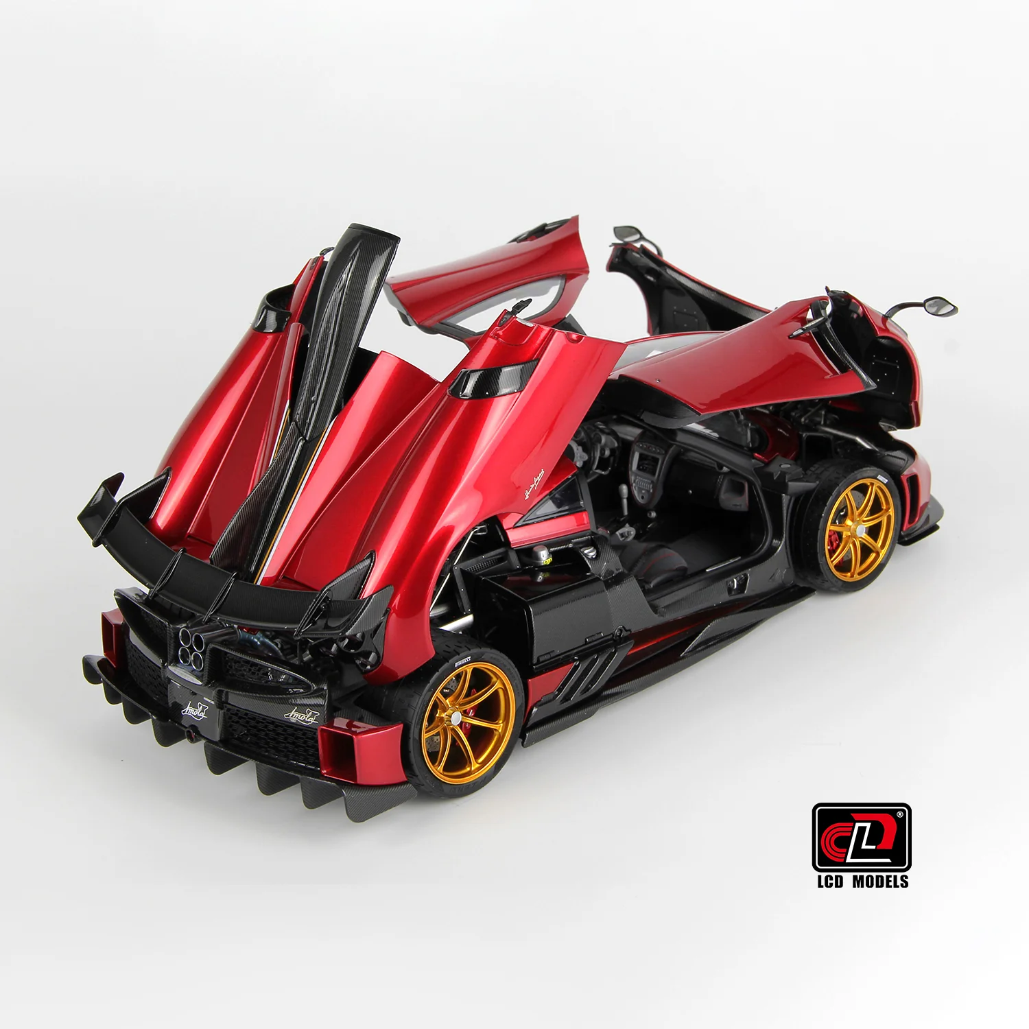 LCD 2020 Pagani Imola Red w/ Gold Wheels 1:18 - Image 10