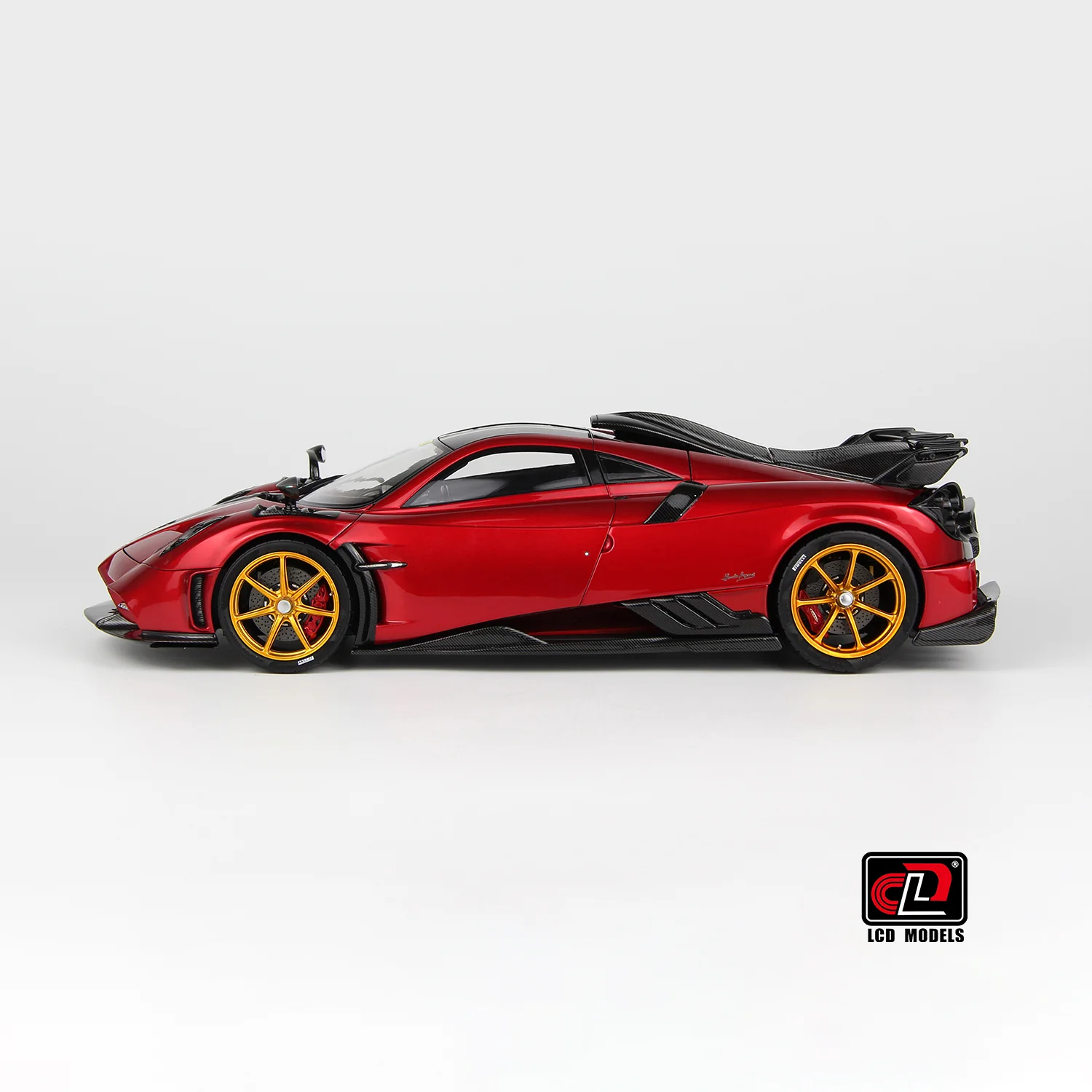 LCD 2020 Pagani Imola Red w/ Gold Wheels 1:18 - Image 7