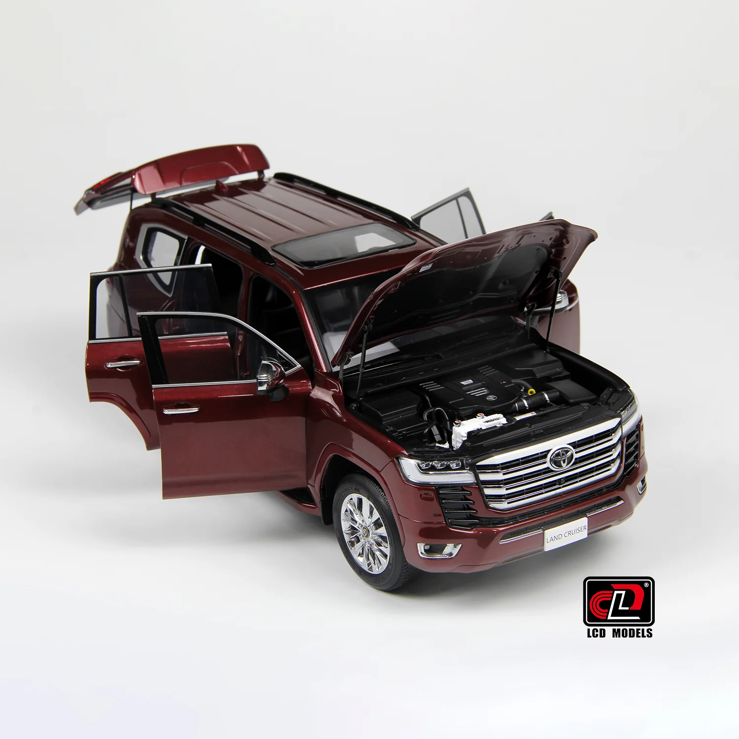 LCD Toyota Land Cruiser 300-ZX Dark Red 1:18 - Image 6