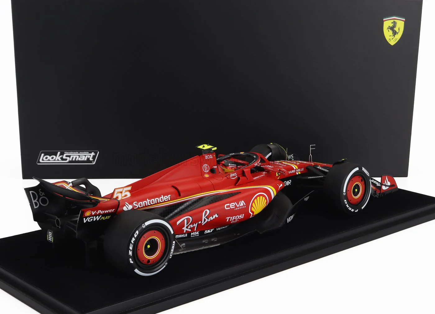 Looksmart Ferrari F1 SF-24 Team Scuderia #55 3rd Bahrain GP (Sainz) Red 1:18 - Image 2